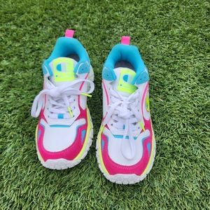 Champion Tank Trak White Multi Neon Sneakers size 7y Used good condition